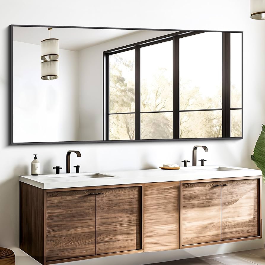 Black Frame Mirror 72 x 30